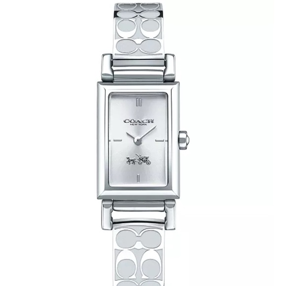 Coach Metallic Silver Rectangular Watch - Picture 6 of 6
